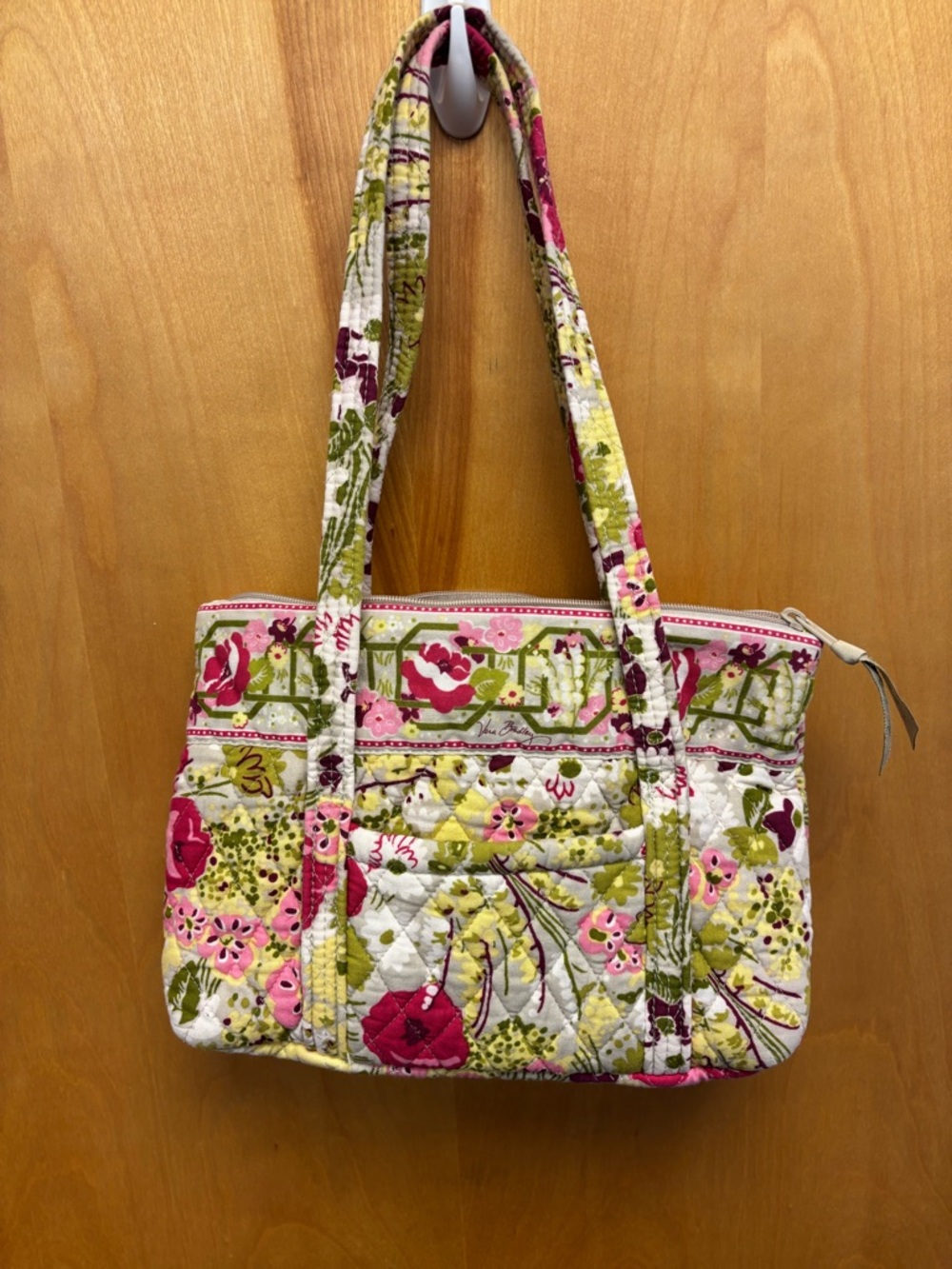 Vera Bradley Quilted Floral Tote Bag - Pink & Green